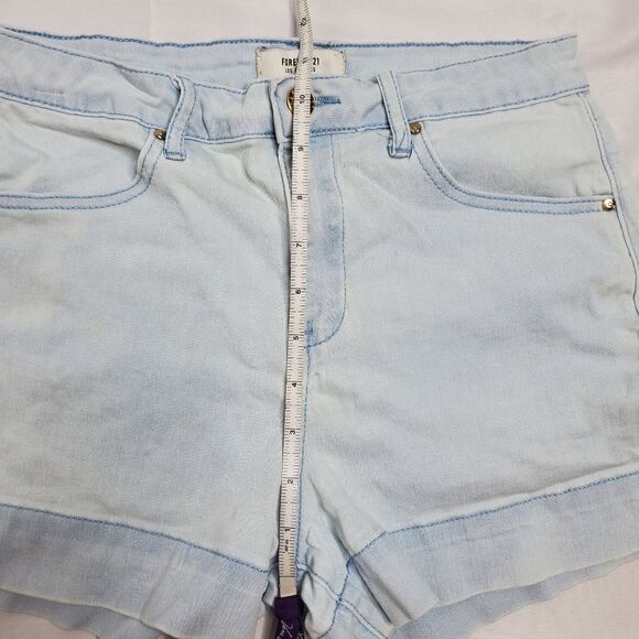 TWO pairs of denim blue jean cuffed stretch shorts 27 - Picture 4 of 12